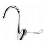 Medische elleboog keukenkraan met gebogen uitloop